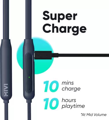 Mivi Collar Classic Neckband with Fast Charging Bluetooth Headset (Blue, In the Ear) Mivi Collar Classic Neckband with Fast Charging Bluetooth Headset (Blue, In the Ear)